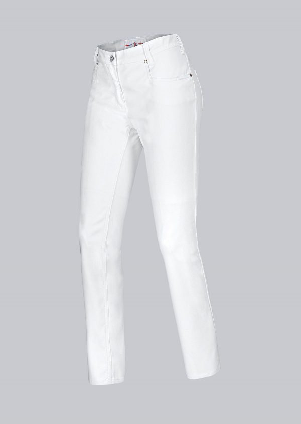 jean stretch blanc tenue médicale tendance